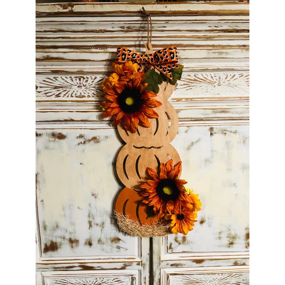 Fall Stacked Pumpkins, Pumpkins, Fall Decor, Wall Hanging, Door Hanger - Picture 2 of 5